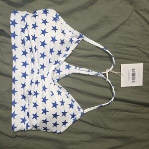 Born Primitive White Bikini Top with Blue Star Print